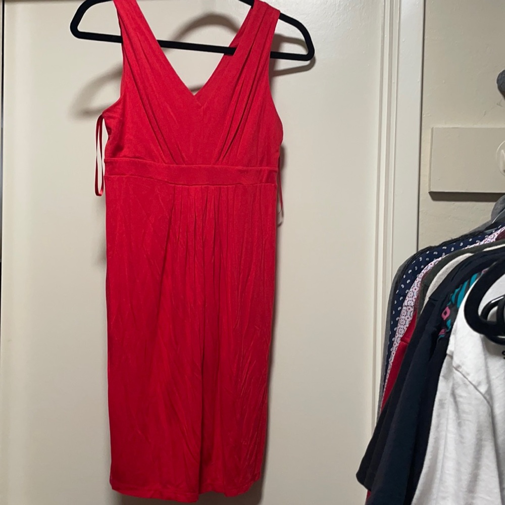 LOFT Red MIDI Dress
